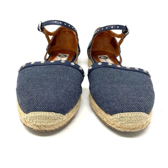 LANVIN Denim Espadrilles Mary Jane Sandals Size 37/7 - Picture 3 of 10
